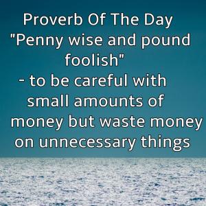 010- Proverb Of The Day: "Penny wise and pound foolish" "Separate the wheat from the chaff"