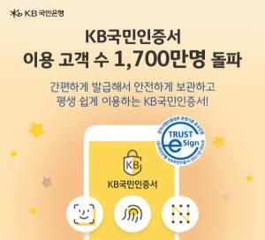 KB국민인증서, 이용 고객 수 1,700만명 돌파